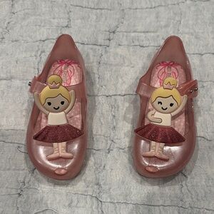Mini Melissa Pink Ballet Shoes with Ballerina Accent